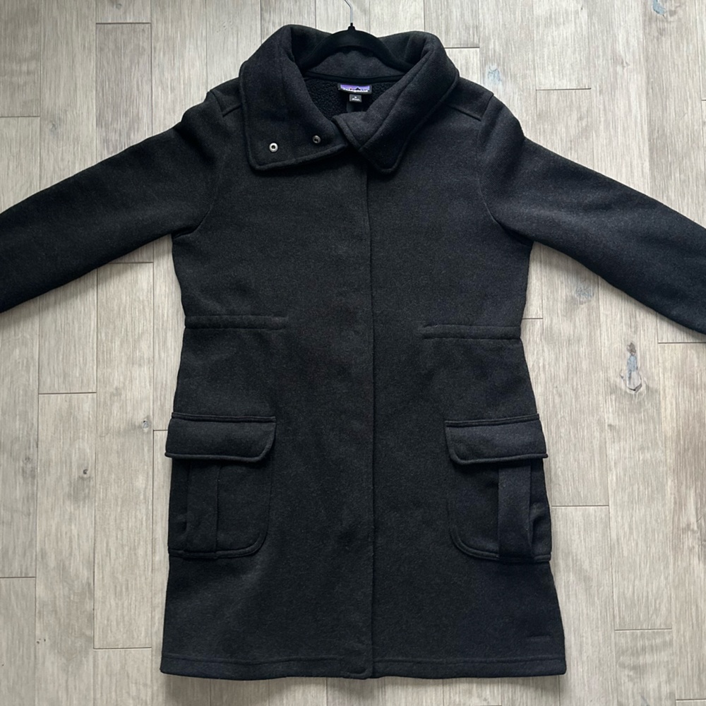 Patagonia Better Sweater Fleece Black Long Coat Medium‎